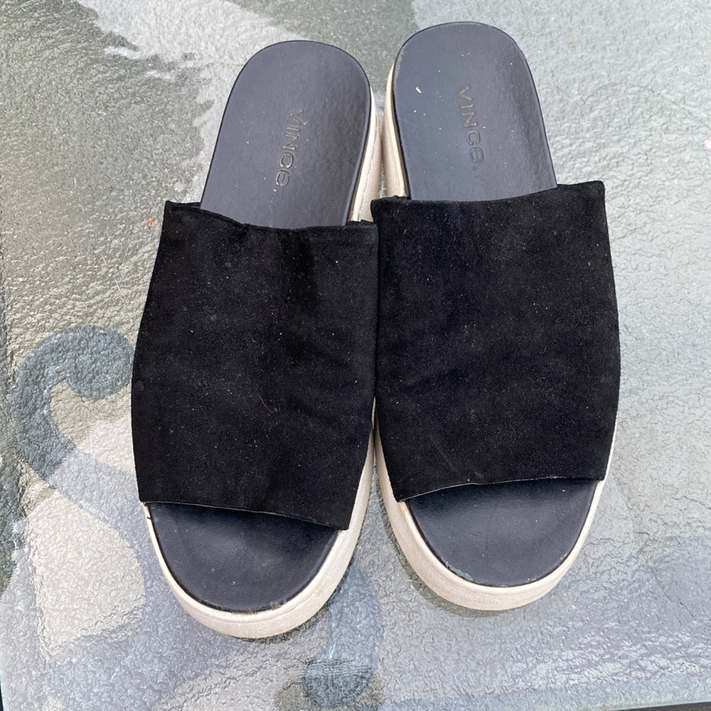 Vince black suede like material